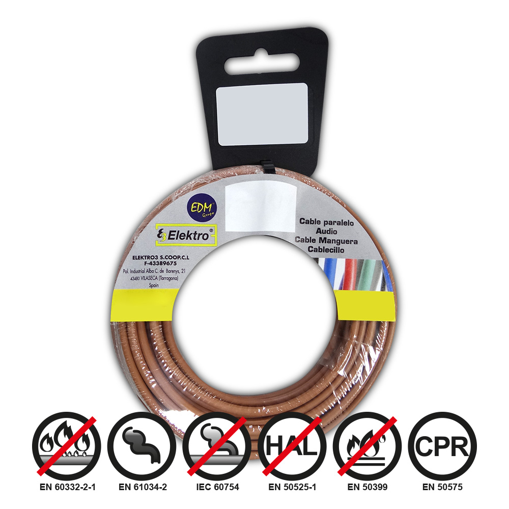 ROLO DE CABO FLEXÍVEL 1,5MM CASTANHO 20MTS LIVRE DE HALOGÉNEOS