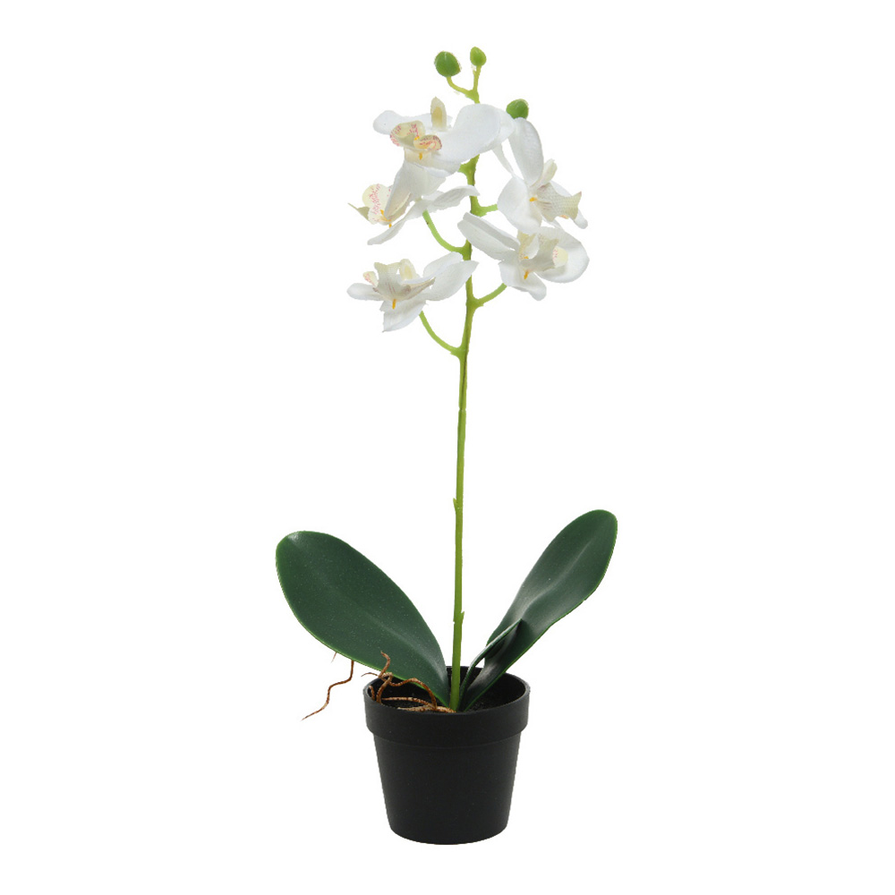 PLANTA ARTIFICIAL ORQUÍDEA BRANCA 25X10X13CM