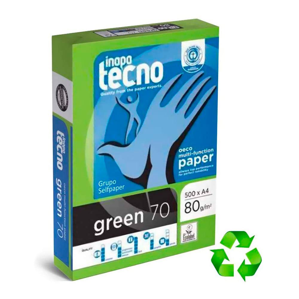 Papel Cópia 80grs A4 TecnoGreen Reciclado - 1 Resma