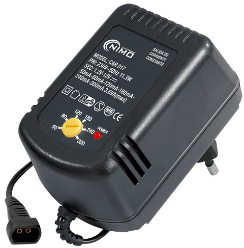 Carregador de Baterias NiCd/NiMH 1,2~12VDC 50..300mA