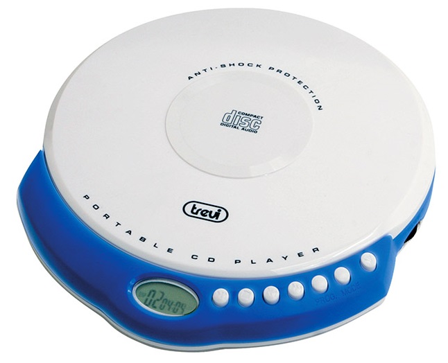 Leitor de CDs Portátil MP3 (Branco/Azul) - 