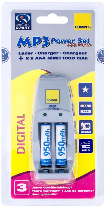 Carregador de 1/2 Pilhas Ni-Cd/NI-MH (AA e AAA) c/ Pilhas Incluídas