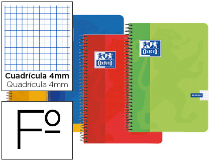 Caderno Espiral  Cartão Folio 80 Folhas Qudriculado 4 mm