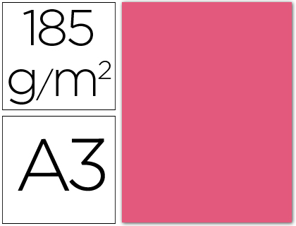 Cartolina A3 185Grs Rosa Fluorescente 50 Unidades 