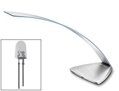 Candeeiro de Escritório Ice Blue de Alumínio e Aço Com Base