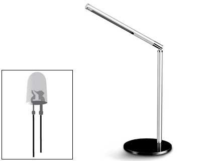 Candeeiro de Escritório Ecoline de Alumínio e Aço Com Luz Led