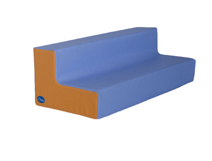 Cadeira Sumo Didactic Triplo Assento 15 cm Celeste / Laranja 100X40X30 cm