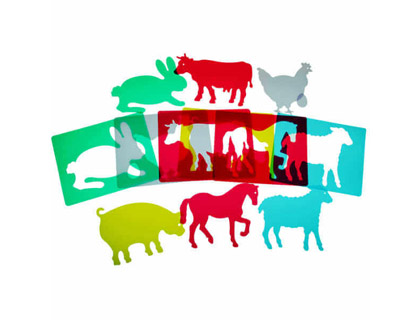 Jogo Modelos Flexiveis  Animais de Quinta Medidas 15X21 cm Set 6 Unidades