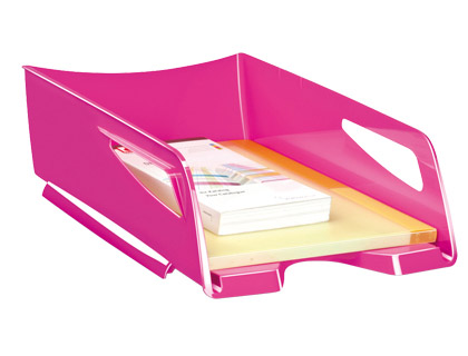 Tabuleiro de secretária em plástico Maxi 386x270x115mm Rosa