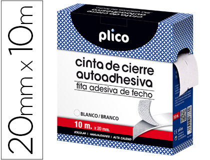 Velcro Adesivo em Fita Branca 20mmx10m 