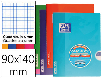 Caderno Escolar Agrafado  Capa Flexivel Openflex 48F 90g Quadricula Cores Sortidas