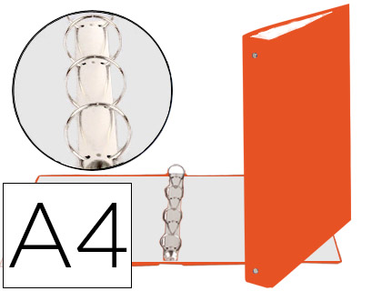 Pasta Arquivo Lombada 40mm A4 4 anéis Cartão Forrado Laranja 