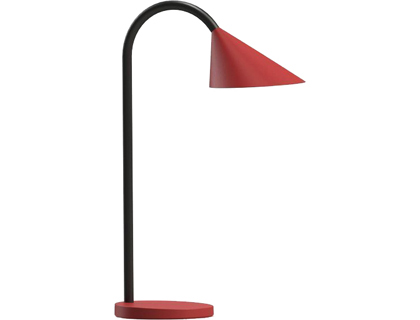 Candeeiro de Secretária LED Sol, Metal e Elastómero, Vermelho