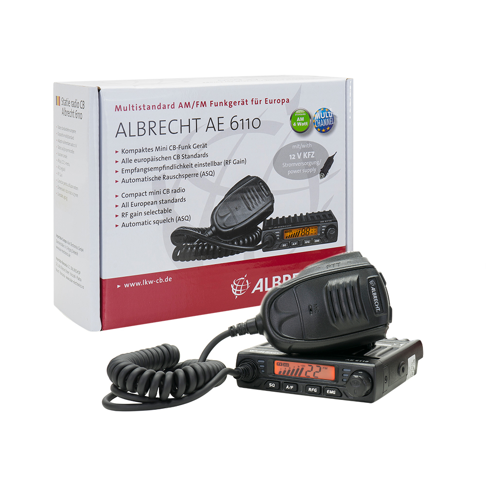 AE 6110 CB rádios, ASQ, SQ 12V ajustável, 4W, FM Multibanda AM / sem isqueiro