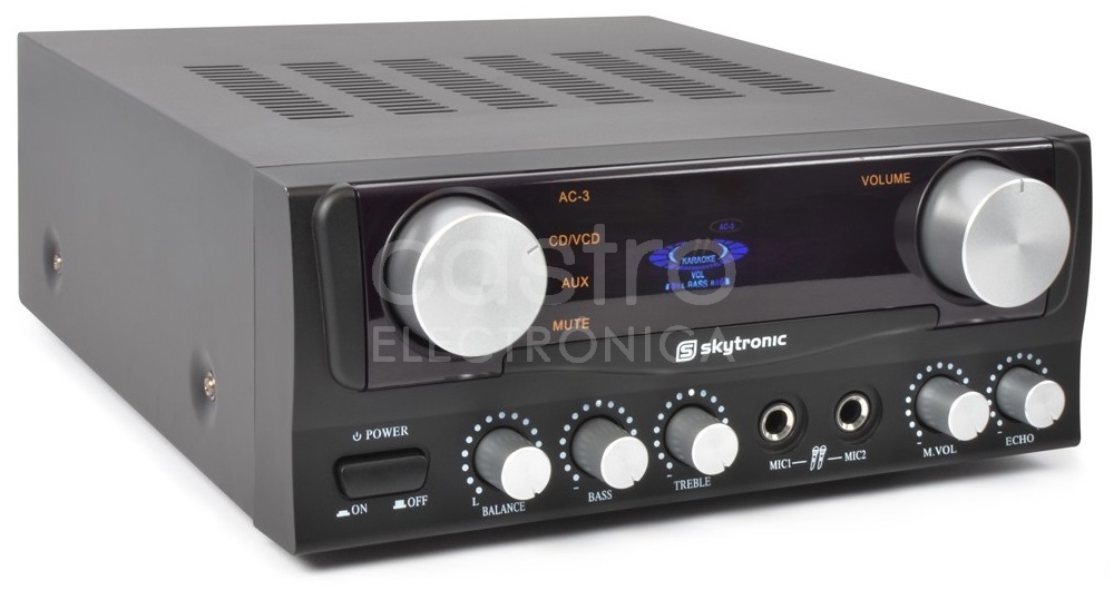Amplificador de Karaoke c/ Display 2x 50W RMS (Preto) - 