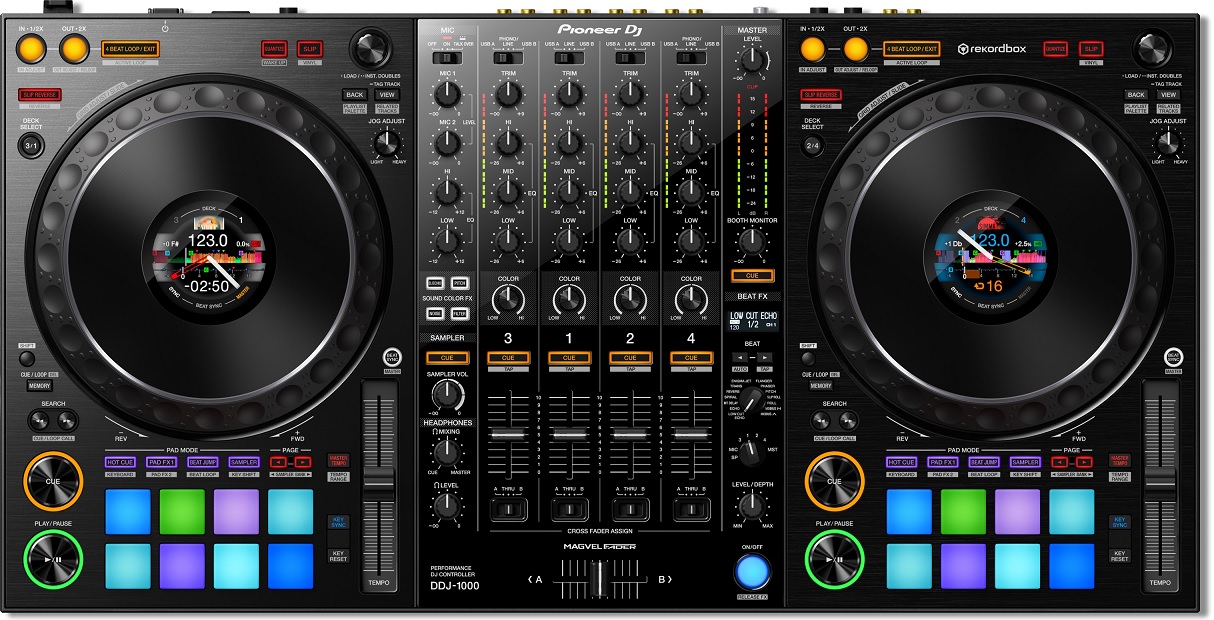 Controlador DJ  DJ DDJ-1000 (Canais: 4 - Decks: 4 - Mac e Windows - Rekordbox Dj)