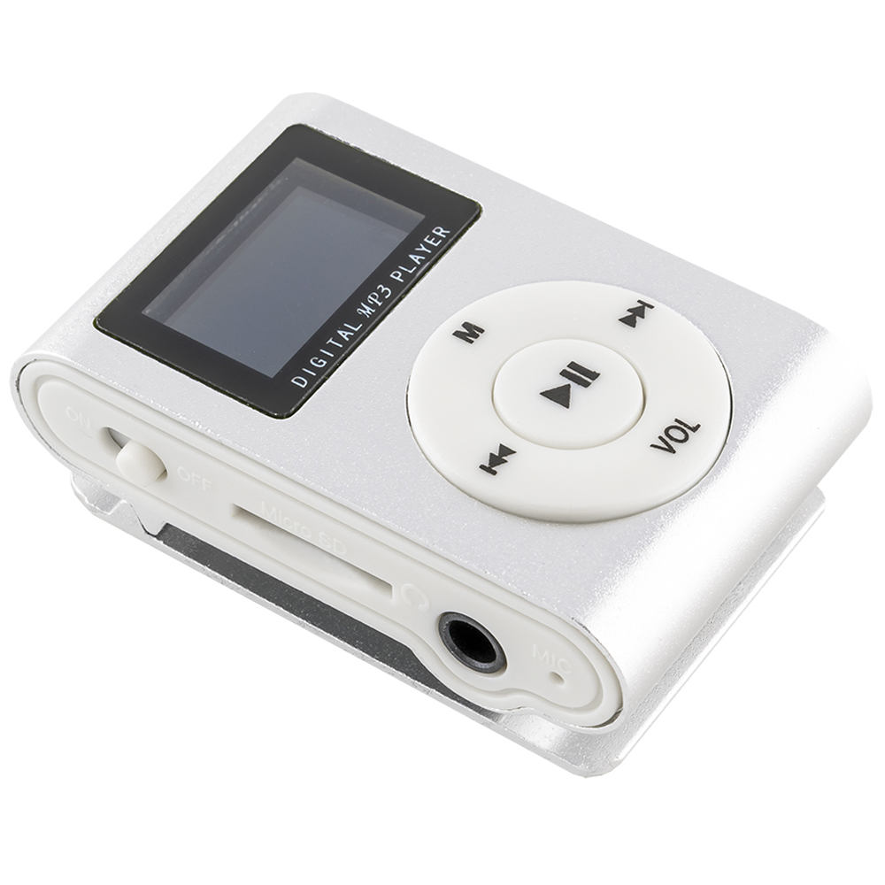Leitor MP3 LCD c/ Rádio FM, SD e MIC + Auscultadores (Cinza)