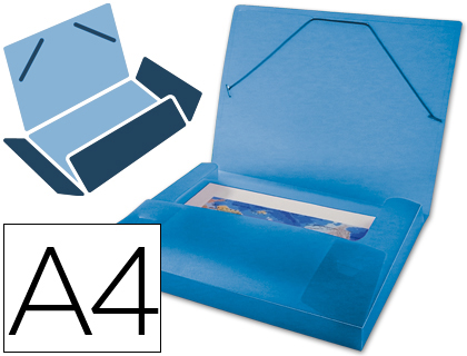 Capa A4 Com Elásticos Plástico PP 700 Microns Lombada Rígida Azul