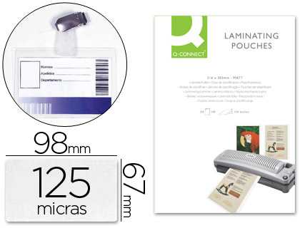 Bolsa de Plastificar  67X98 mm 125 Microns c/ Mola p/ Cartoes de Visita (25 Unidades)