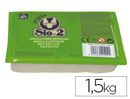 Argila Branca Escolar para Modelar, 1,5 kg