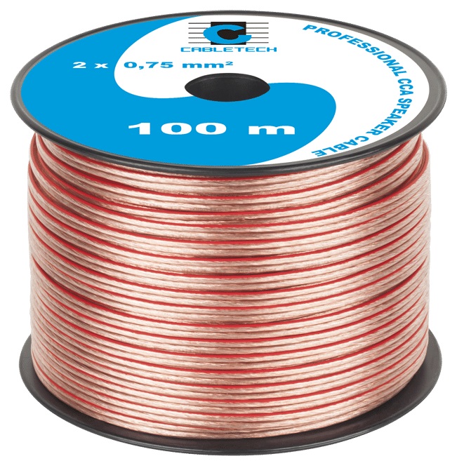 Bobine Cabo Coluna Transparente 2x 0,75mm (100 mts) - CABLETECH